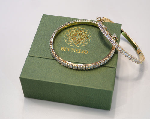 BIG GOLD ROUND EARINGS WITH SILVER DIAMONDS